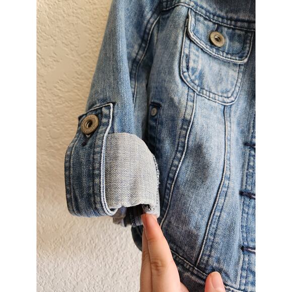 Girls Mini Denim Crop Jacket M - Picture 4 of 6